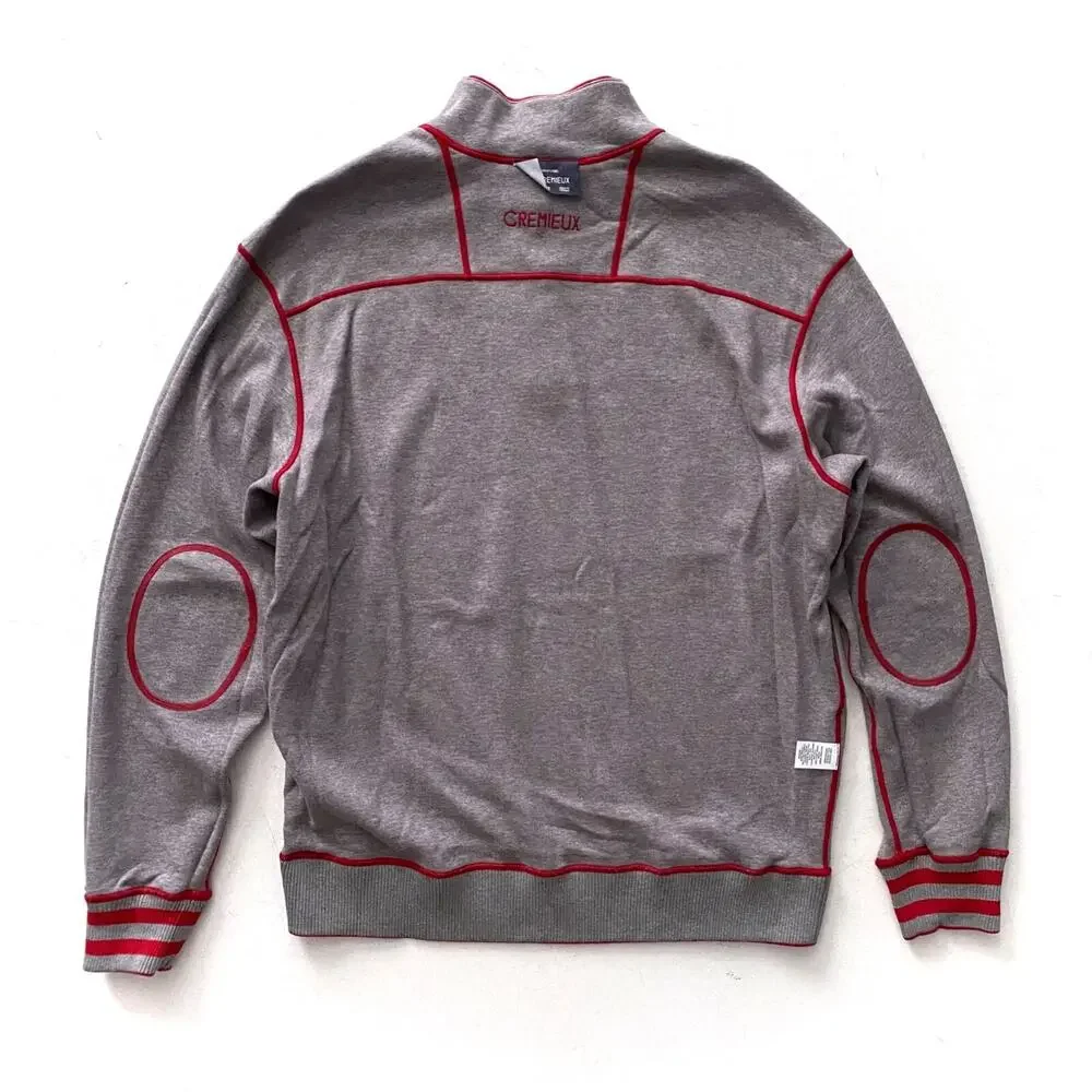 Cremieux Nwt Red Gray Reversible 1/4 Zip Cotton Pull Over Sweater 2XLT 2XT
